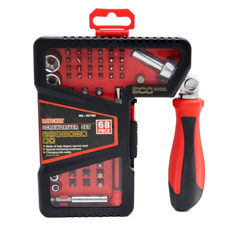 سری پیچ گوشتی دو سو و چهارسو و بکسی مدل داگ کد YPF-068 مجموعه 68 عددی