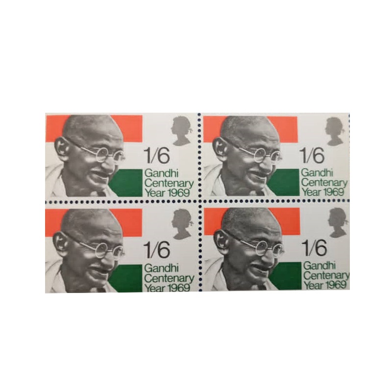 تمبر یادگاری مدل گاندی مجموعه 4 عددی