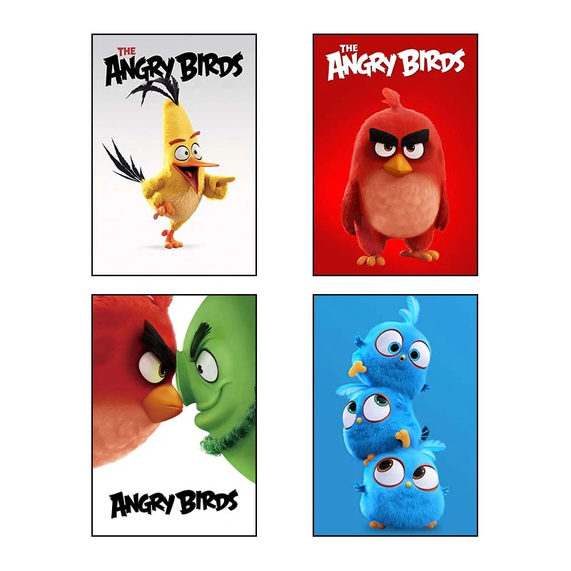 تابلو شاسي کارنيکا طرح The Angry Birds کد 57370 مجموعه 4 عددی