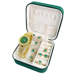 ست ساعت مچی عقربه‌ای کوارتز و ست زیورآلات زنانه مدل 439-3 G