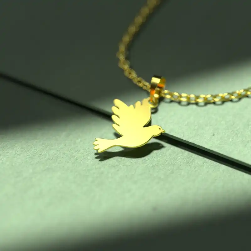 گردنبند طلا 18 عیار زنانه مدوپد مدل پرنده کد D3-1-1254