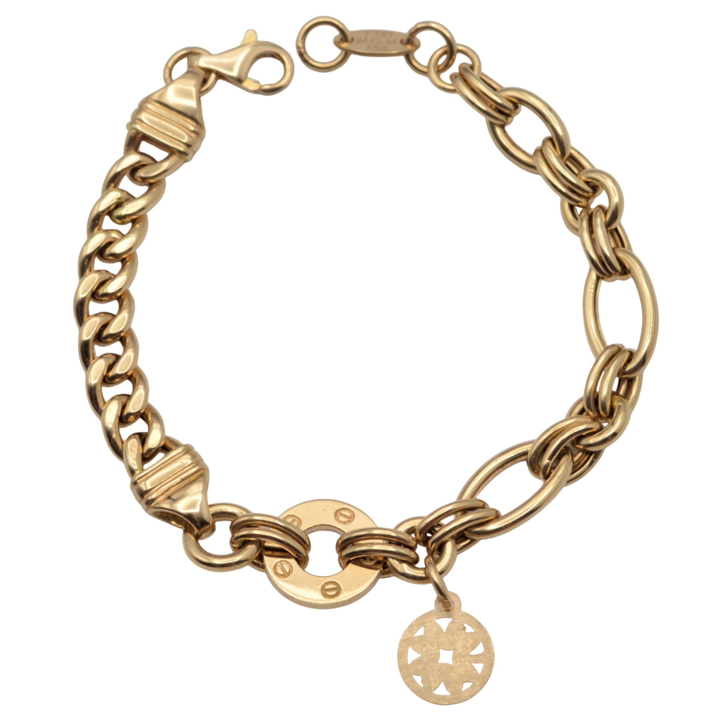 دستبند طلا 18 عیار زنانه مدل گل چهارپر