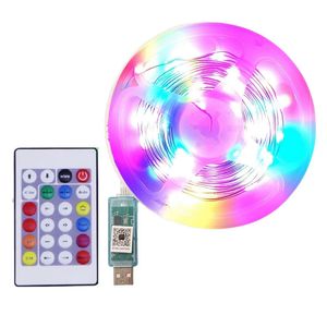 ریسه ال ای دی مدل فول کالر هوشمند بلوتوثی کد RGB IC usb 5v طول 5 متر