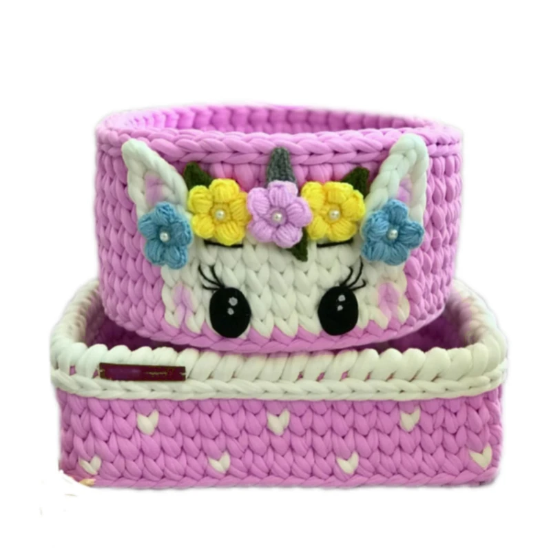 سبد قلاب بافی طرح خرگوشی کد 51 مجموعه 2 عددی