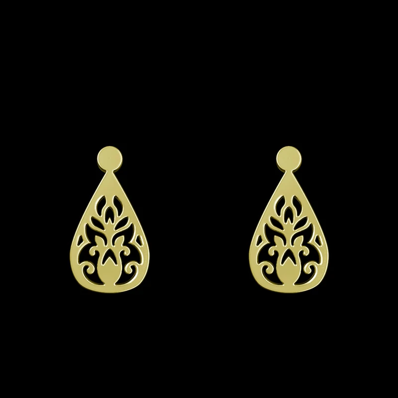 گوشواره طلا 18 عیار زنانه مدوپد مدل اسلیمی کد GA1-15307