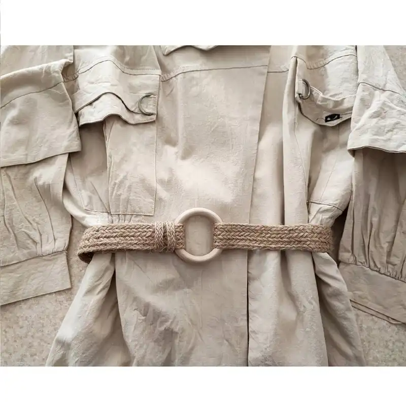 کمربند زنانه زاشادو مدل چوبی کنفی کد 50