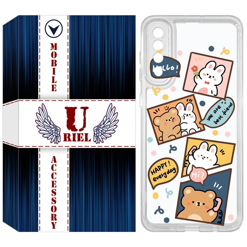 کاور یوریل مدل Clear کد 19 طرح خرگوش و خرس مناسب برای گوشی موبایل سامسونگ Galaxy A50 / A50S / A30S