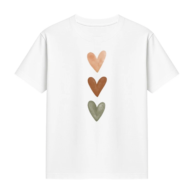 تی‌شرت آستین کوتاه دخترانه مدل قلب کد p1 