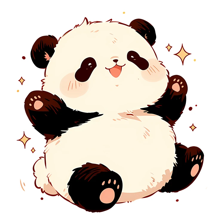 استیکر پارچه و لباس پاد آفرین مدل کارتونی پاندا کیوت بامزه کد S6016