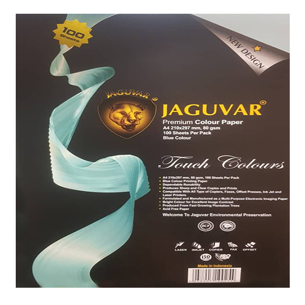 کاغذ رنگی A4 جگوار مدل B بسته 100 عددی