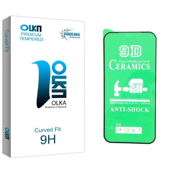 محافظ صفحه نمایش 9D کولینگ مدل Olka glass مناسب برای گوشی موبایل اپل iphone 12 / 12 pro