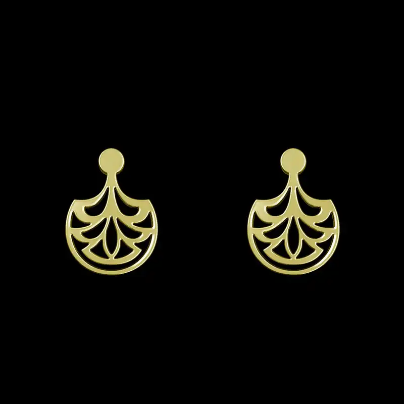 گوشواره طلا 18 عیار زنانه مدوپد مدل هندسی کد GA1-15135