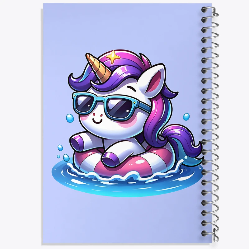 دفتر ژورنال نویسی 50 برگ خندالو مدل نقطه ای طرح اسب تک شاخ کیوت کد F7719