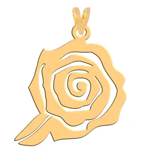 آویز گردنبند طلا 18 عیار زنانه فرشته مدل گل رز WNL-000261