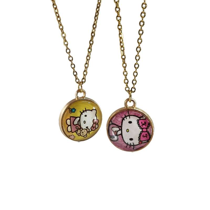 گردنبند دخترانه مدل ست دوستی کیتی بسته 2 عددی