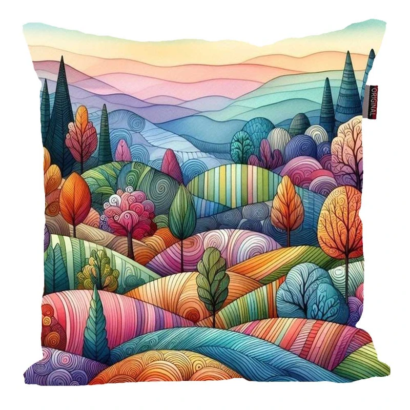 کوسن پاد آفرین مدل فانتزی طرح طبیعت درخت و گل کد 02013