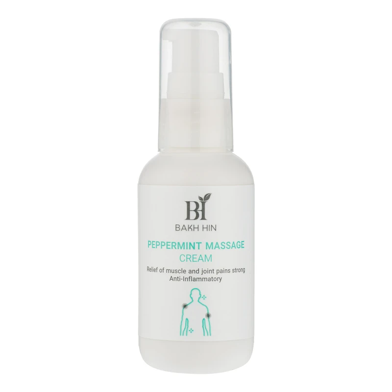 کرم ماساژ بدن باخ هین مدل Peppermint Massage Cream حجم 60 میلی‌لیتر، حاوی عصاره نعنا فلفلی و با خاصیت ضد درد