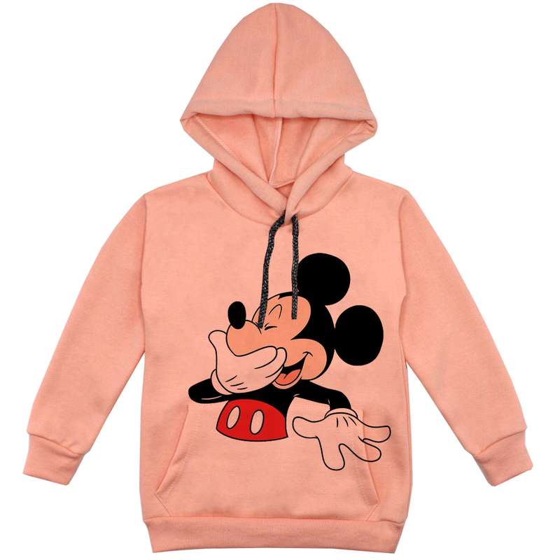 هودی پسرانه مدل  میکی موس F214 رنگ گلبهی