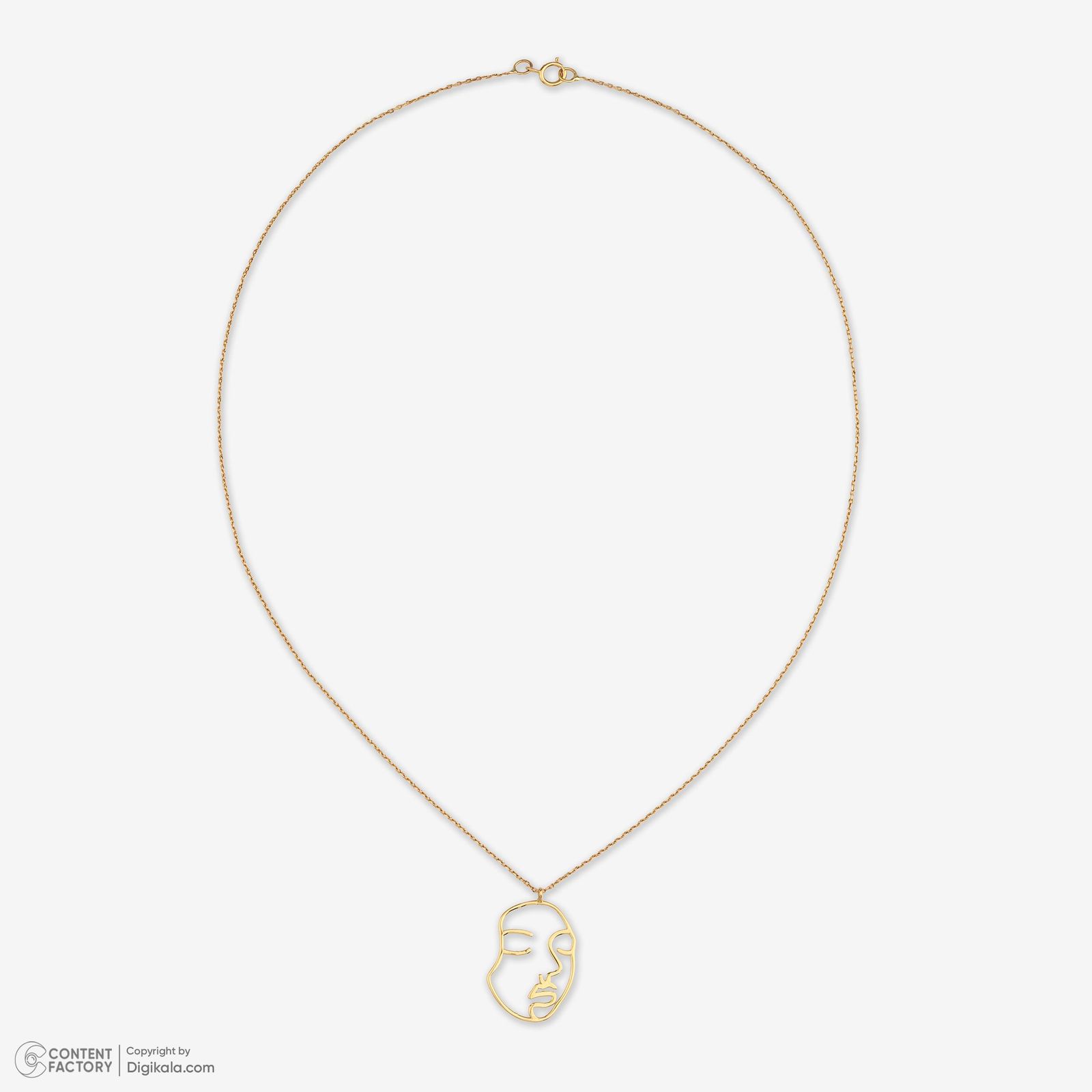 گردنبند طلا 18 عیار زنانه با زنجیر حلقه‌ای (فلامینگو) وی گالری مدل رخ مینیمال کد NB9377 -  - 5