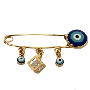 سنجاق سینه نوزادی مدل نگین و مکعب 8803