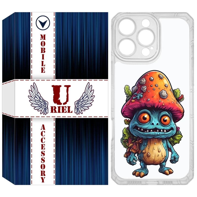 کاور یوریل مدل Clear کد 47 طرح قارچ مناسب برای گوشی موبایل اپل iPhone 16 Pro Max