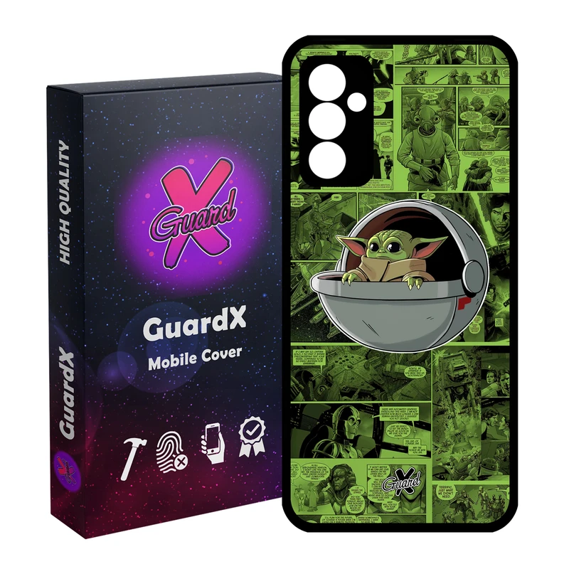 کاور گارد ایکس طرح Baby Yoda مدل Glass10477 مناسب برای گوشی موبایل سامسونگ Galaxy A54 / A54 5G