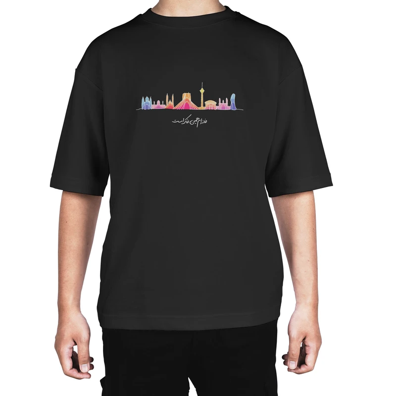 تی‌شرت آستین کوتاه مردانه مدل ایران من کد BL02