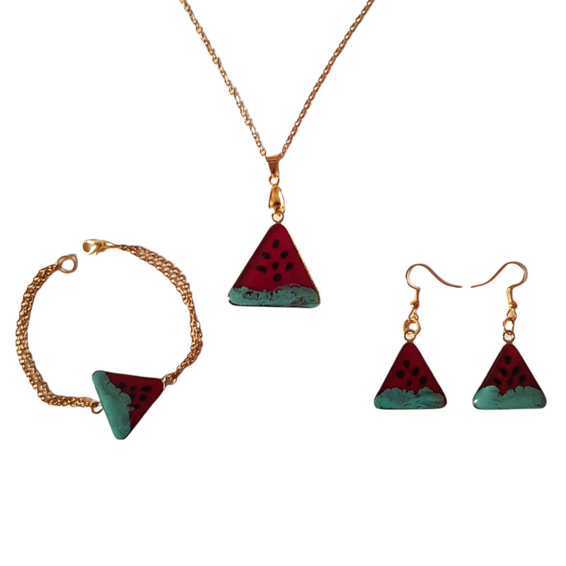 نیم ست دخترانه مدل رزینی هندوانه