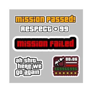 استیکر لپ تاپ و موبایل گوفی طرح بازی کامپیوتری مدل MP مجموعه 5 عددی 