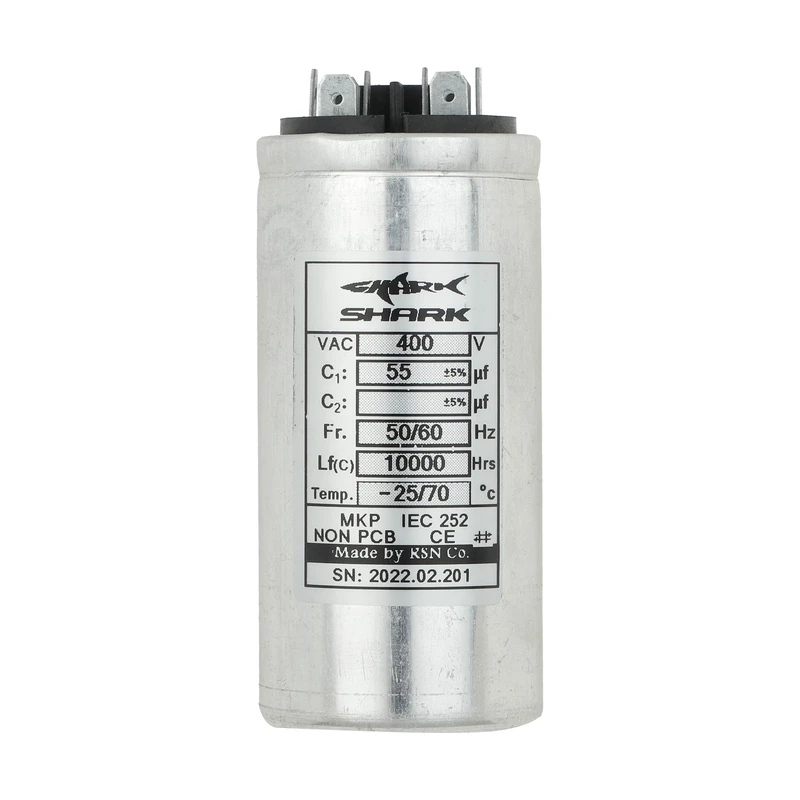 خازن کولر گازی شارک مدل  55+5 میکرو فاراد 450V