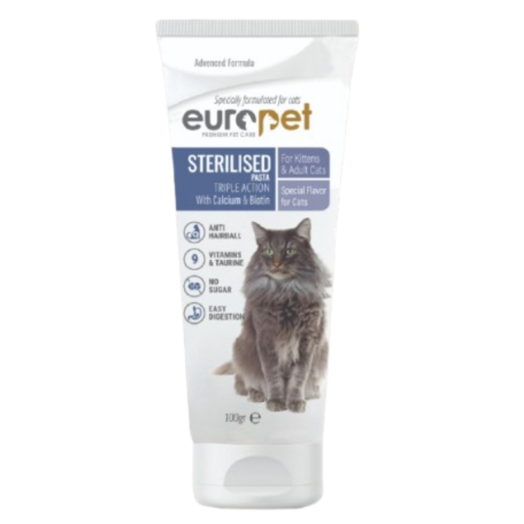 خمیر مالت گربه یوروپت مدل عقیم شده وزن 100 گرم