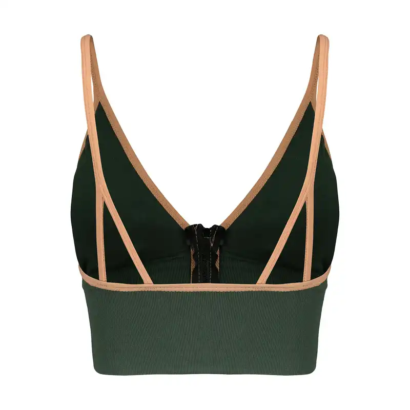 نیم تنه ورزشی زنانه ماییلدا مدل بدون فنر پددار جلو زیپ کد 4563 رنگ سبز