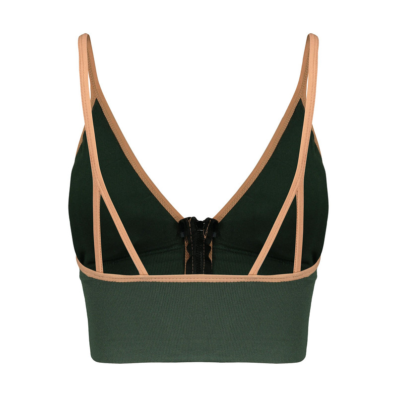 نیم تنه ورزشی زنانه ماییلدا مدل بدون فنر پددار جلو زیپ کد 4563 رنگ سبز