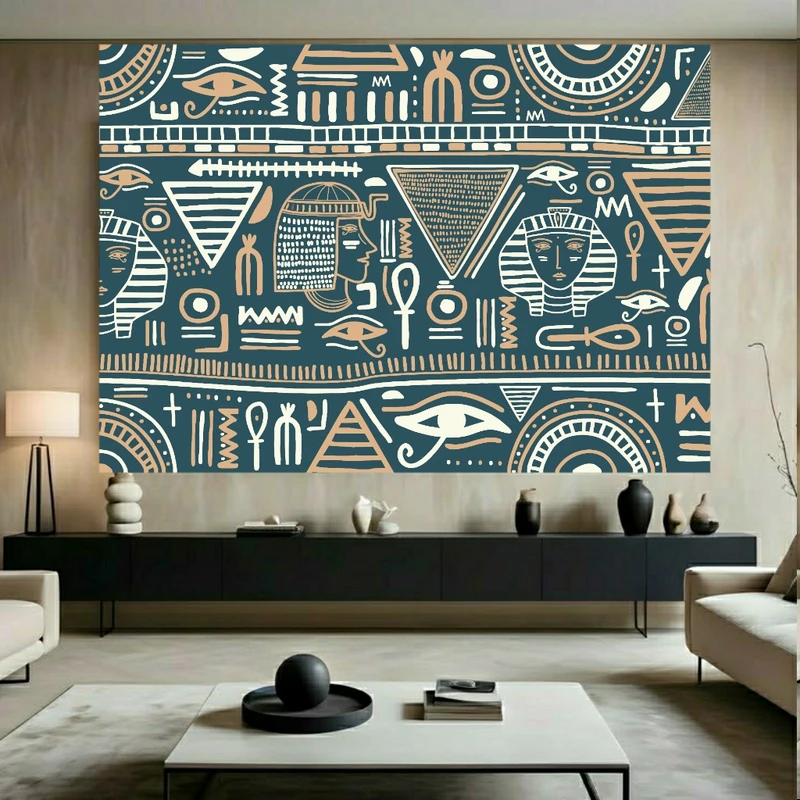 تابلو بوم طرح مخمل الگوی مصری مدل باستانی کد FP106169