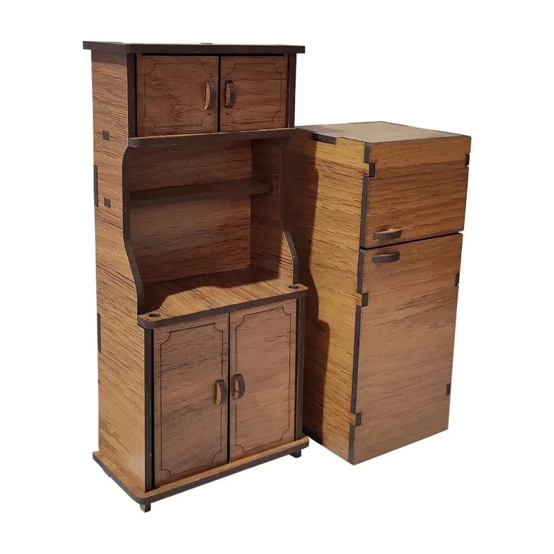 ماکت دکوری مدل کمد و یخچال کد RT-08 مجموعه 2 عددی