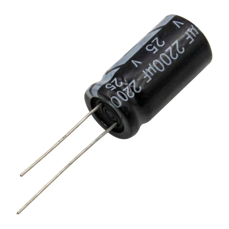 خازن الکترولیت 2200 میکروفاراد 25 ولت مدل 2200U25V بسته 3 عددی