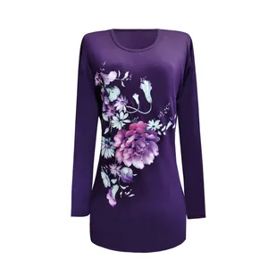 تی شرت اورسایز زنانه مدل گل شیپوری نخ پنبه کد 110002