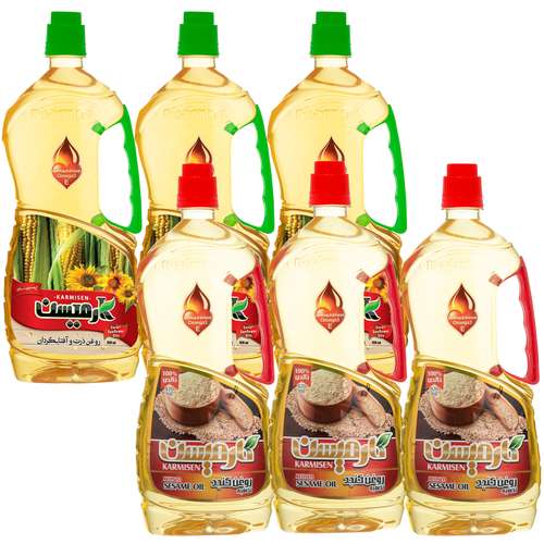 روغن کنجد تصفیه و روغن ذرت آفتابگردان کارمیسن _ 920 میلی لیتر 6 عددی