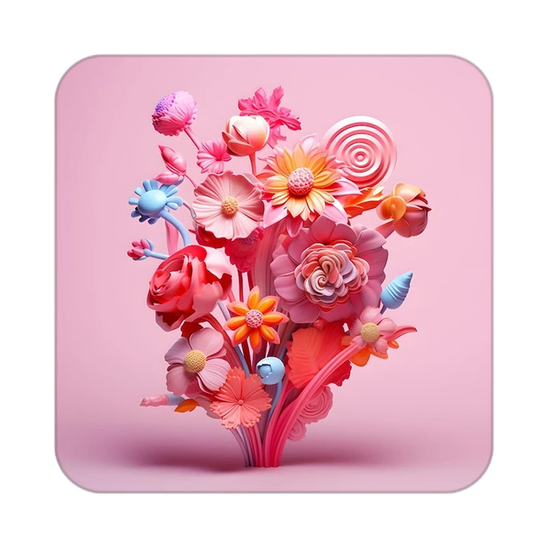 زیر لیوانی کاکتی طرح گل مدل mp19403