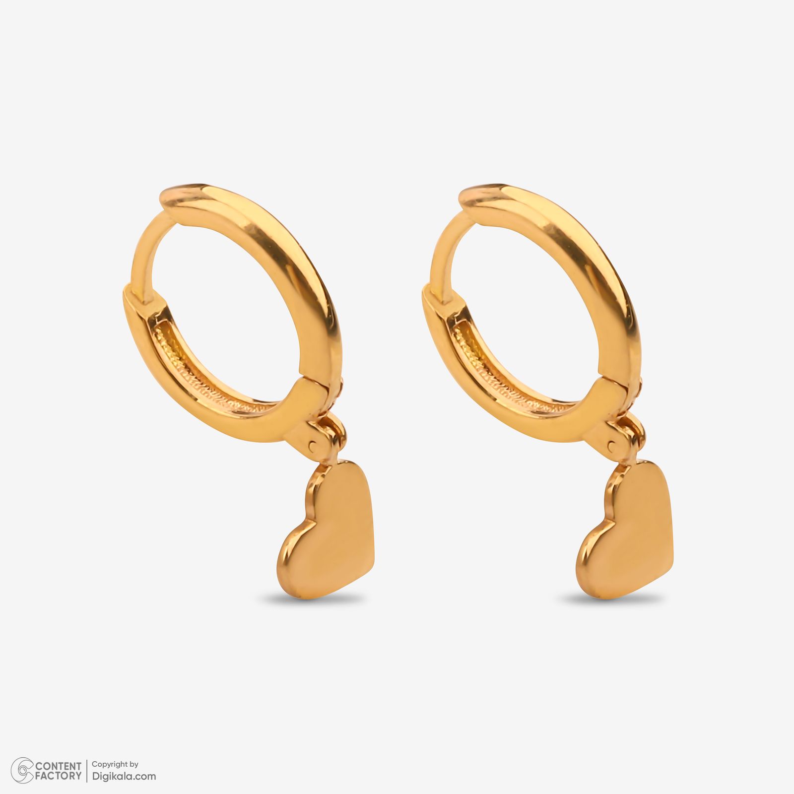 گوشواره حلقه‌ای طلا کم اجرت  18 عیار زنانه گلدم مدل E244028 -  - 5