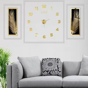 ساعت دیواری اِلیکسار مدل gold کد S103 به همراه تابلو 