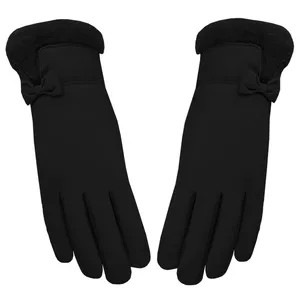 دستکش زنانه مدل پاپیون کد 00517 رنگ مشکی