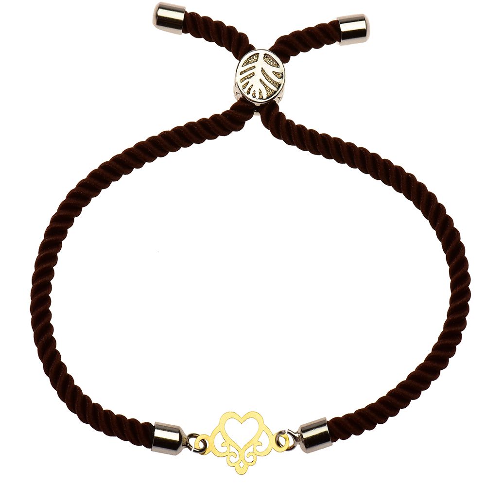 دستبند طلا 18 عیار دخترانه کرابو طرح قلب مدل Krd1114 -  - 2