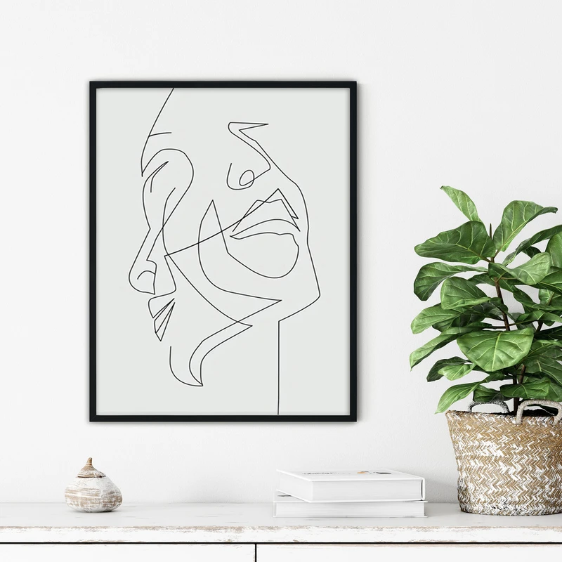 تابلو آتریسا طرح لاین آرت مدرن مدل ATFL104 فریم مشکی