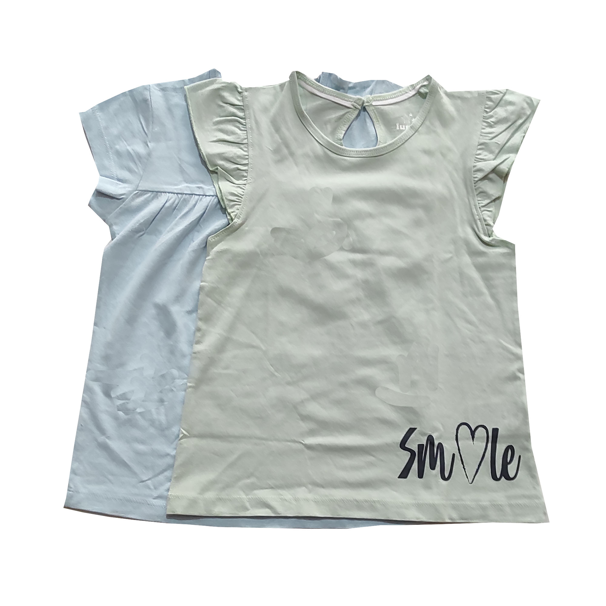 تی شرت آستین کوتاه دخترانه لوپیلو مدل  A00 مجموعه 2 عددی