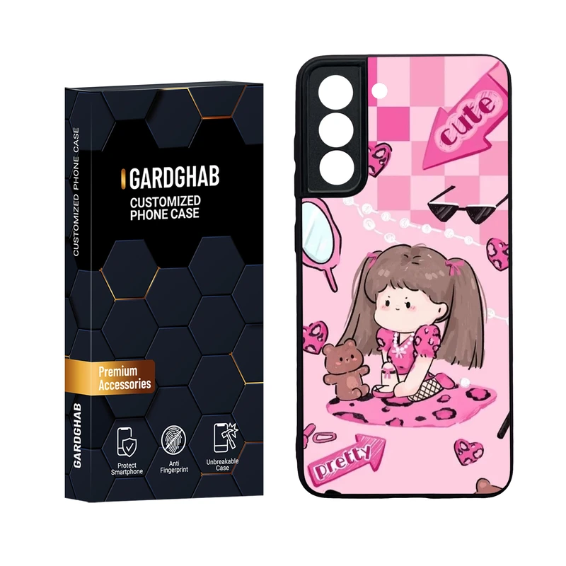 کاور گارد قاب مدل دور ژله ای پشت گلس دخترانه مناسب برای گوشی موبایل سامسونگ Galaxy S21 FE