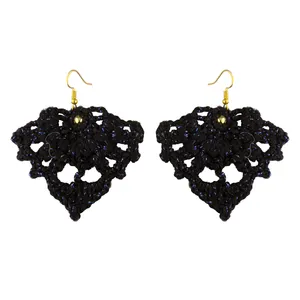 گوشواره دست دوز زنانه مدل قلاب بافی کد Gosh - 003