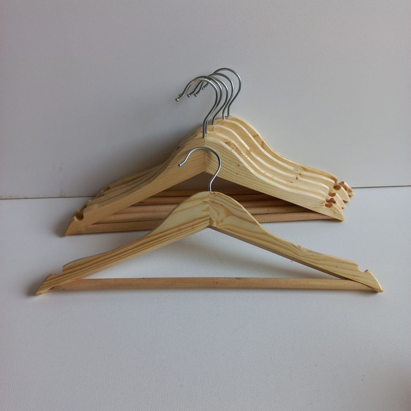 چوب لباسی مدل چوبی بسته 20 عددی