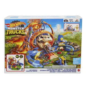 کیت ماشین بازی هات ویلز مدل Monster Trucks T-Rex Volcano Arena کد GYL14