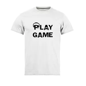 تی شرت آستین کوتاه مردانه مدل   play game_N1_0216 رنگ سفید